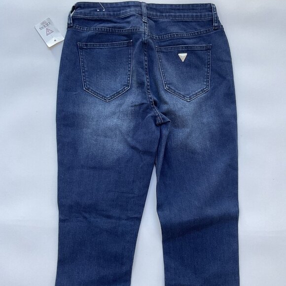 Guess Women’s Mid Rise Skinny Jeans Cropped Leg W/Tuxedo Foil Striped Size 28 - Picture 9 of 11